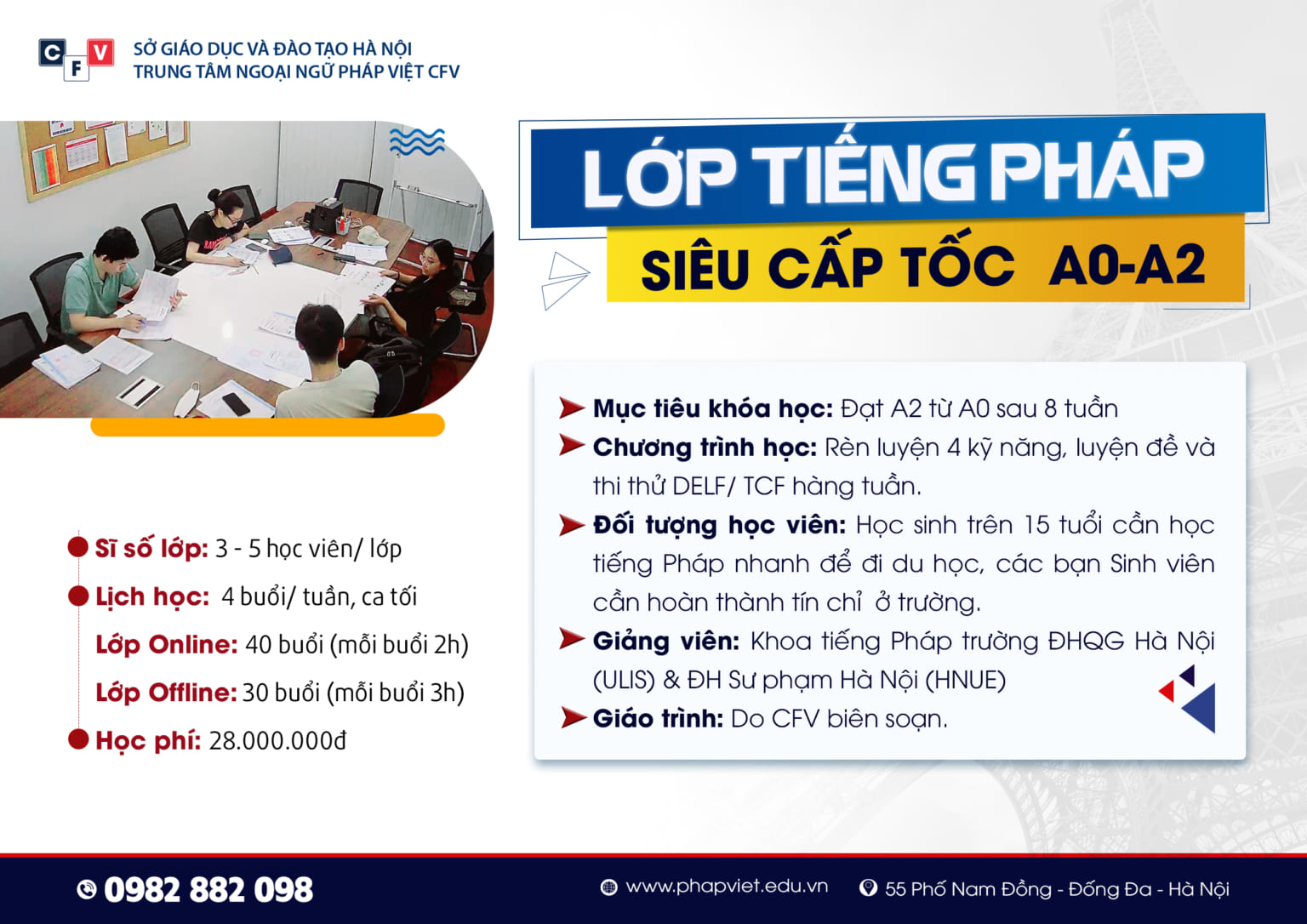 Học tiếng Pháp cấp tốc tại Hà Nội 