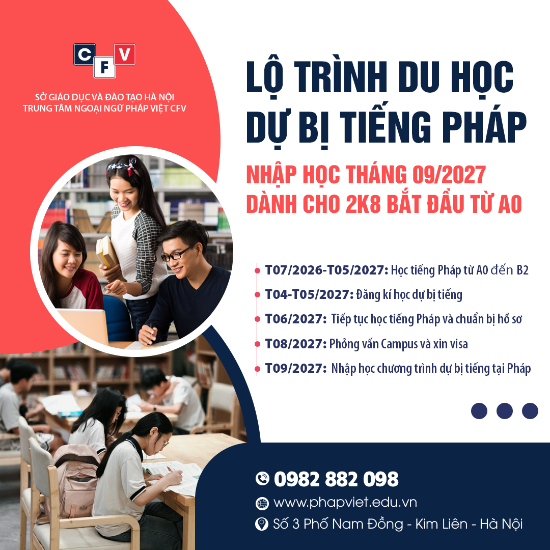 Lộ trinh du học pháp 2027 cho 2k8