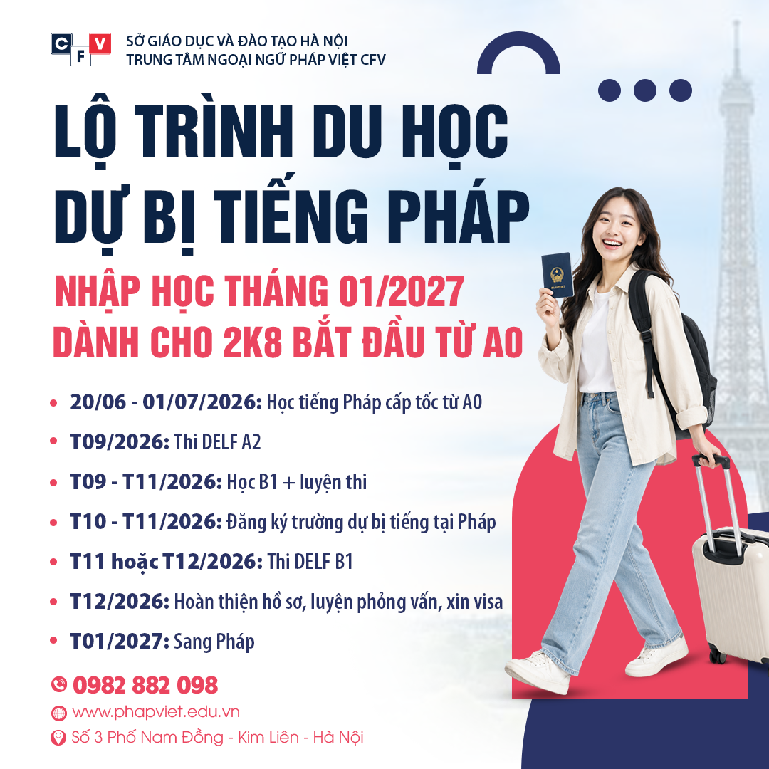 lộ trình du học pháp 2027