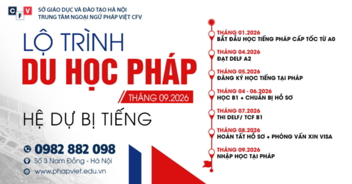 Lộ trình du học Pháp hệ dự bị tiếng 2026