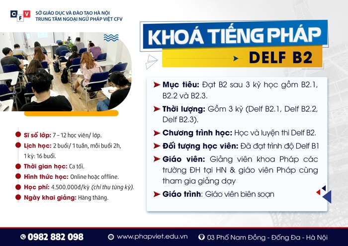 LỚP TIẾNG PHÁP ONLINE DELF B2